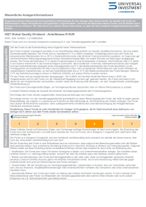 Wesentliche Anlegerinformationen HQT Global Quality