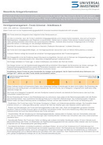 Wesentliche Anlegerinformationen Vermögensmanagement