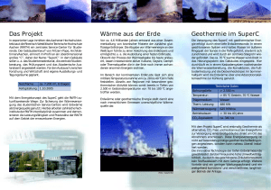 Das Projekt Wärme aus der Erde Geothermie im SuperC