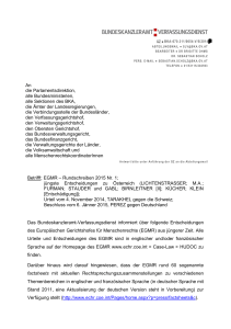 EGMR – Rundschreiben 2015 Nr. 1