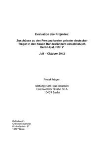 Evaluation des Projektes - Stiftung Nord-Süd