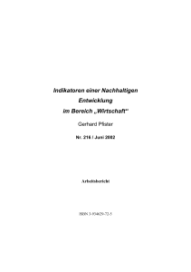 Indikatoren einer Nachhaltigen Entwicklung im