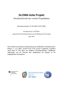 GLOWA-Volta Projekt - Center for Development Research (ZEF)