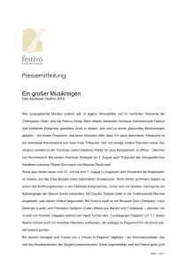 Pressemitteilung Ein großer Musikreigen