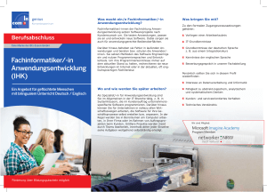 Fachinformatiker/-in Anwendungsentwicklung (IHK) - Bfz