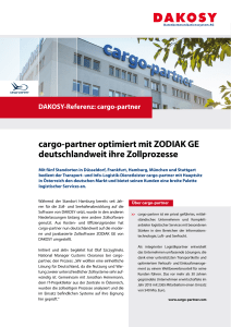cargo-partner optimiert mit ZODIAK GE deutschlandweit ihre