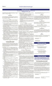 Bekanntmachung Bekanntmachung Bekanntmachung