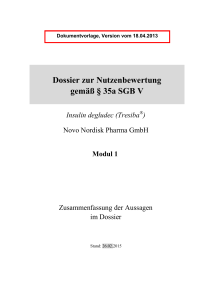 Dossier zur Nutzenbewertung gemäß § 35a SGB V