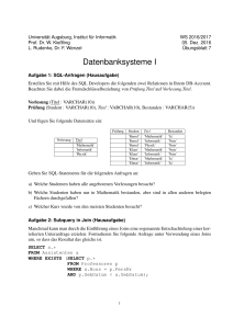 Datenbanksysteme I - Institut für Informatik Augsburg - Uni