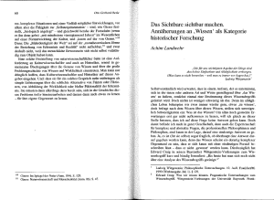 Das Sichtbare sichtbar machen. Ann&auml;herungen an ,Wissen` als