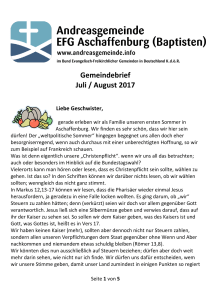 Gemeindebrief Juli / August 2017