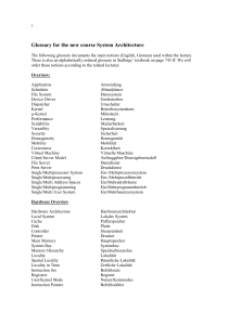 Glossary for the new course System Architecture