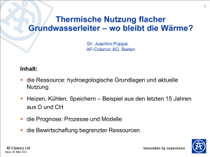 Thermische Nutzung flacher Grundwasserleiter (J. Poppei)