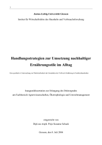 Handlungsstrategien zur Umsetzung nachhaltiger Ern&auml;hrungsstile