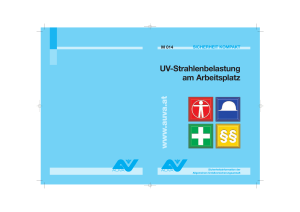 UV-Strahlenbelastung am Arbeitsplatz M 014