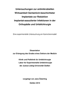 Untersuchungen zur antimikrobiellen Wirksamkeit Gentamicin