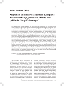 Migration und innere Sicherheit: Komplexe Zusammenhänge