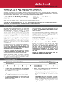 WESENTLICHE ANLEGERINFORMATIONEN - 3 Banken