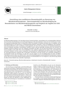 Entwicklung eines modifizierten Binomialmodells zur Bewertung von