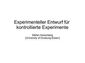 Experimenteller Entwurf für kontrollierte Experimente