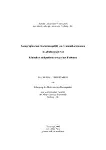 Sonographisches Erscheinungsbild von Mammakarzinomen in