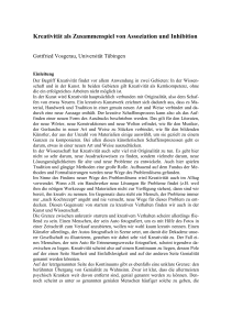 Kreativit&auml;t als Zusammenspiel von Assoziation und Inhibition