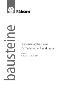 Qualifizierungsbausteine für Technische Redakteure