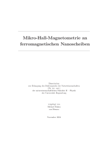 Mikro-Hall-Magnetometrie an ferromagnetischen Nanoscheiben