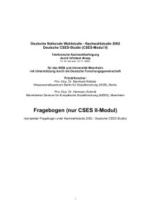 Fragebogen (nur CSES II-Modul) - Wissenschaftszentrum Berlin f&uuml;r