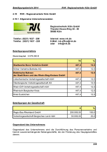 4.19 - RVK GmbH - im Beteiligungsbericht 2014 Bonn