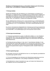 Richtlinien der Stadt Gelsenkirchen zur finanziellen Förderung der