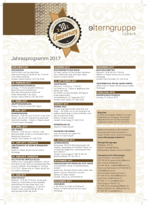 Jahresprogramm 2017 - 30 Jahre Elterngruppe T&uuml;bach