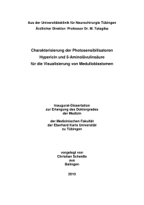 Charakterisierung der Photosensibilisatoren Hypericin und 5