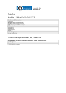 Modulliste Kernfächer – Pflicht in CV, INF, INGINF, WIF