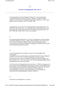 Text der Verordnung des NSG "HA 2" - Landkreis Hameln
