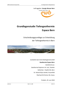 Grundlagenstudie Tiefengeothermie Espace Bern, Publiziert auf