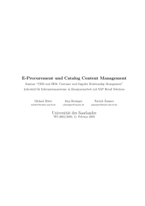 E-Procurement und Catalog Content Management Universit&auml;t des