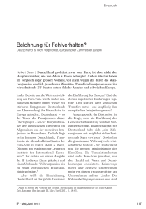 Belohnung für Fehlverhalten? - IP