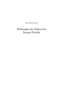 Philosophie der Malerei bei Jacques Derrida