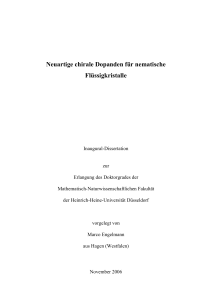 Neuartige chirale Dopanden für nematische Flüssigkristalle