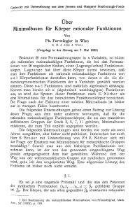 Über Minimalbasen für K örper rationaler Funktionen §1.