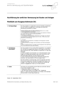 Nachführung der amtlichen Vermessung bei Bauten und Anlagen