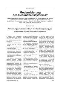 Modernisierung des Gesundheitssystems?