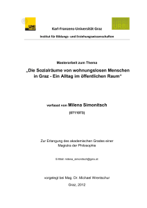 Die Sozialräume von wohnungslosen Menschen in Graz