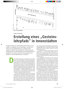 Erstellung eines „Gesteins- lehrpfads“ in Innenstädten