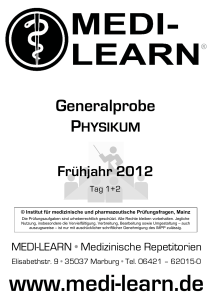 Generalprobe PHYSIKUM - Medi