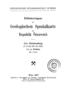 Geologischen Spezialkarte - Geologische Bundesanstalt