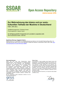 Zur Wahrnehmung des Islams und zur sozio- kulturellen