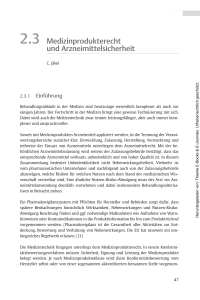 2.3 Medizinprodukterecht und Arzneimittelsicherheit