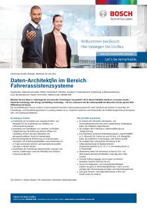 Daten-Architekt/in im Bereich Fahrerassistenzsysteme - Bosch